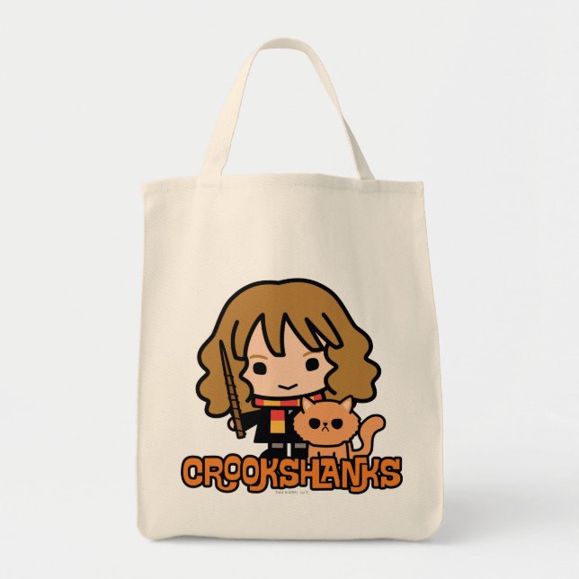 Cartoon Hermione and Crookshanks Tote Bag (Front)