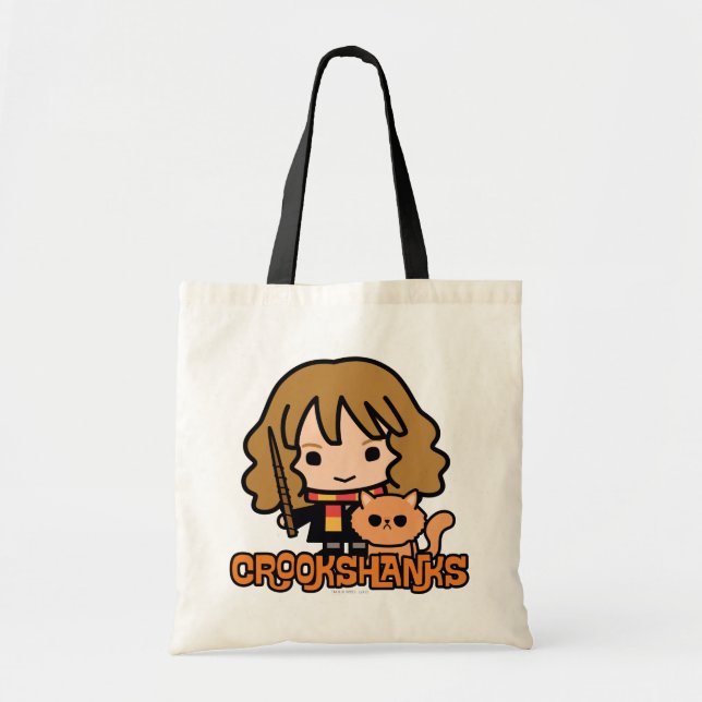 Cartoon Hermione and Crookshanks Tote Bag (Front)