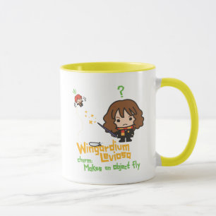 Cartoon Hermione and Ron Wingardium Leviosa Spell Mug