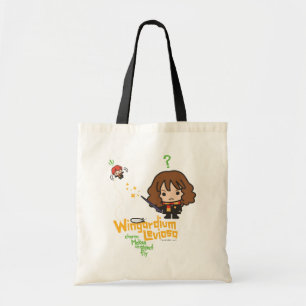 Cartoon Hermione and Ron Wingardium Leviosa Spell Tote Bag