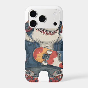 Cartoon Hip Hop Shark Character with Skateboard