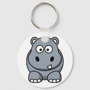 Cartoon Hippo Key Ring