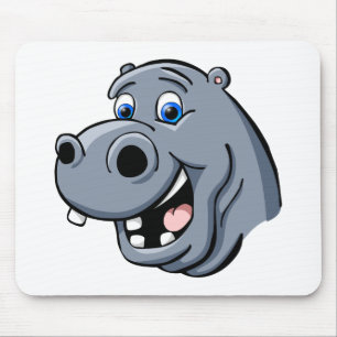 Cartoon Hippo Mouse Mat