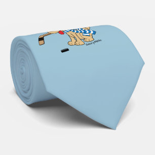 Cartoon Hockey Dog Tie