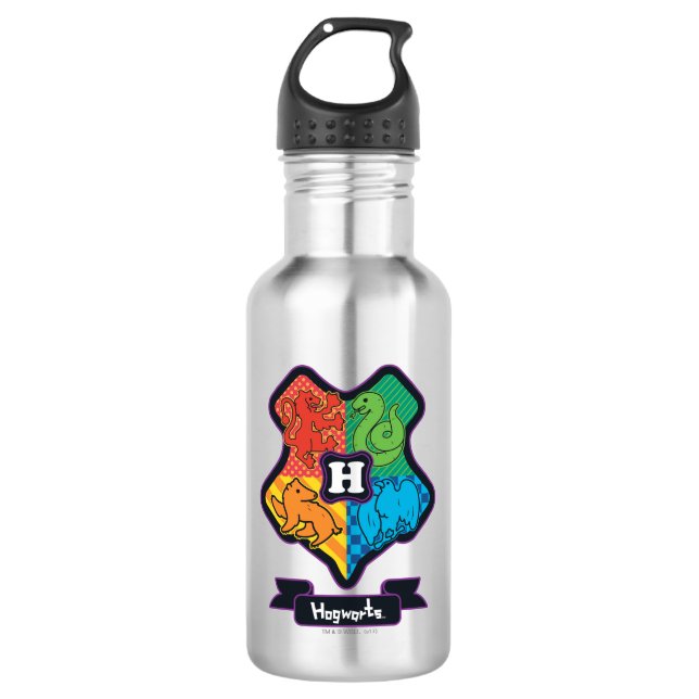 Cartoon Hogwarts Crest 532 Ml Water Bottle (Front)