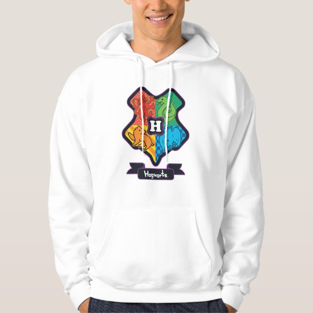 Cartoon Hogwarts Crest Hoodie (Front)