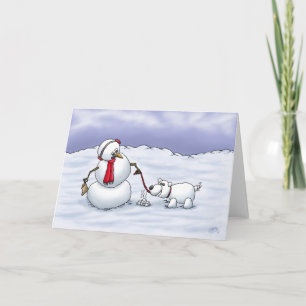 Cartoon Holiday Cards: Good Snow Dog