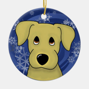 Cartoon Holiday Yellow Lab Ornament