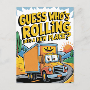 Cartoon Home Moving Announcement Postcard