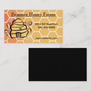 Cartoon Honeycomb Bees Nest Business Card