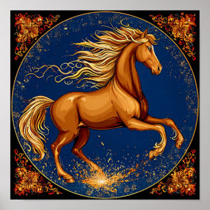 🐴Cartoon Horse Fairytale Elegant Fantasy Scene Poster