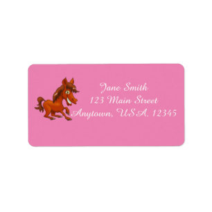 Cartoon Horse Label