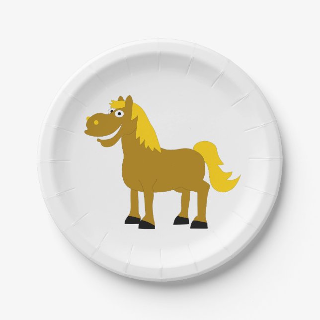 Cartoon Horse Paper Plate (Front)