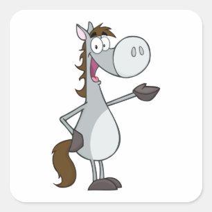 Cartoon Horse Square Sticker