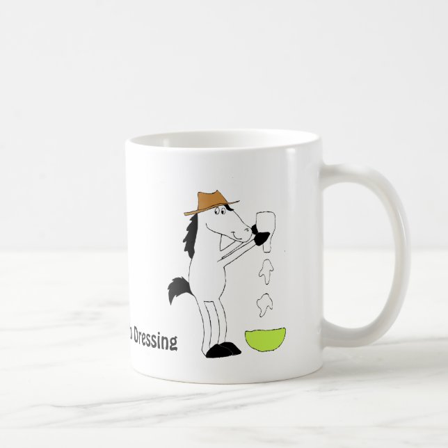 Cartoon Horse With Ranch Dressing Coffee Mug (Right)