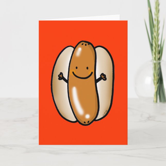 cartoon hot dog sausage card (Front)