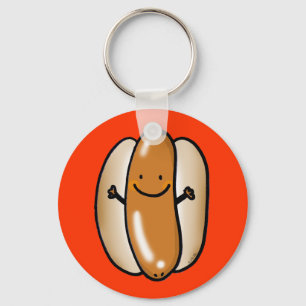 cartoon hot dog sausage key ring