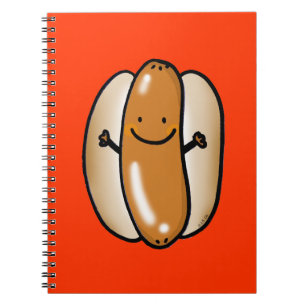 cartoon hot dog sausage notebook