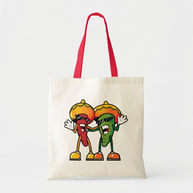 Cartoon hot peppers tote bag (Front)