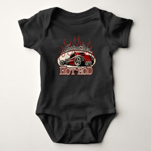 Cartoon hot rod baby bodysuit