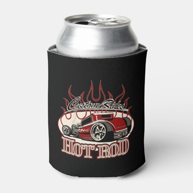 Cartoon hot rod can cooler (Can Front)