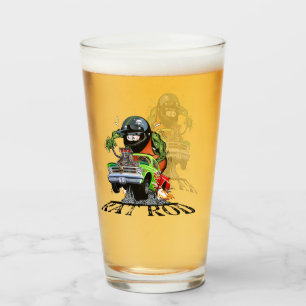 Cartoon hot rod glass