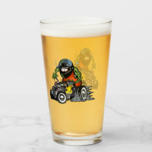 Cartoon hot rod glass