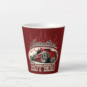Cartoon hot rod latte mug