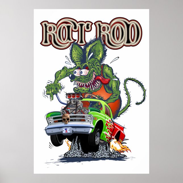 Cartoon hot rod poster (Front)
