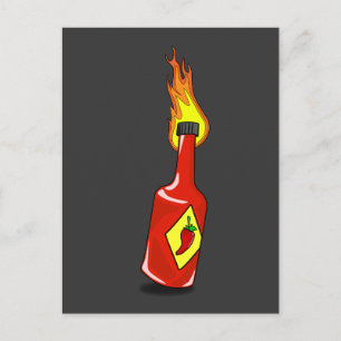Cartoon Hot Sauce Postcard