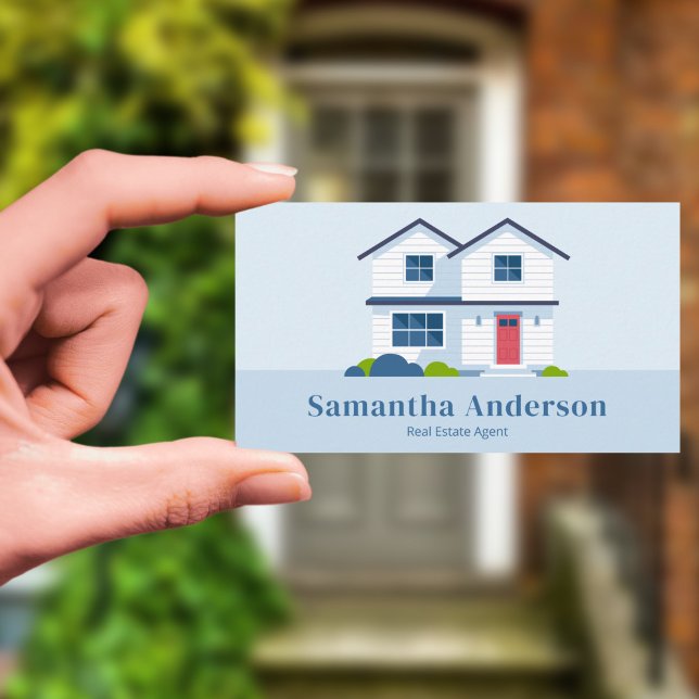 Cartoon House - Real Estate Agent Business Card (Cartoon House - Real Estate Agent Business Card)
