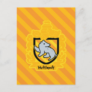 Cartoon Hufflepuff Crest Postcard