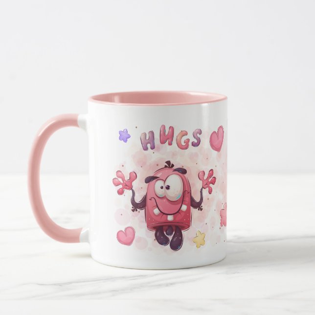 Cartoon Hugs & Boo Monsters In Comic  Mug (Left)