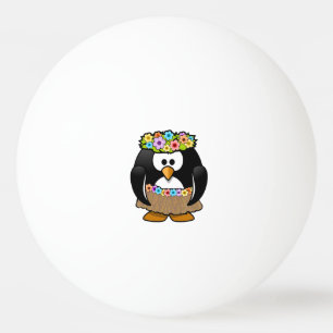 Cartoon Hula Penguin Ping Pong Ball