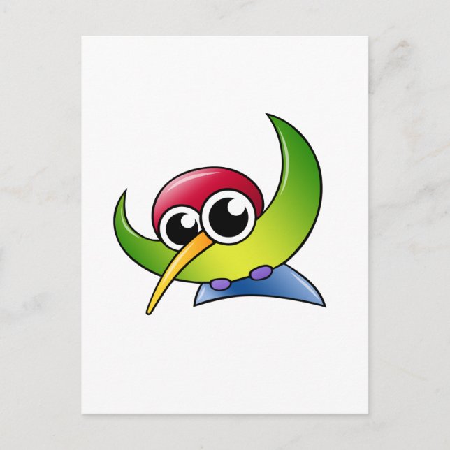 Cartoon Hummingbird Postcard (Front)