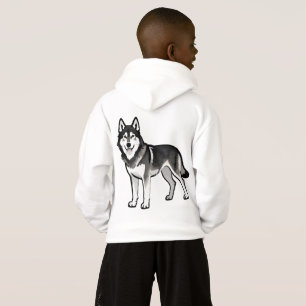 Cartoon Husky Dog Gift Black White Siberian