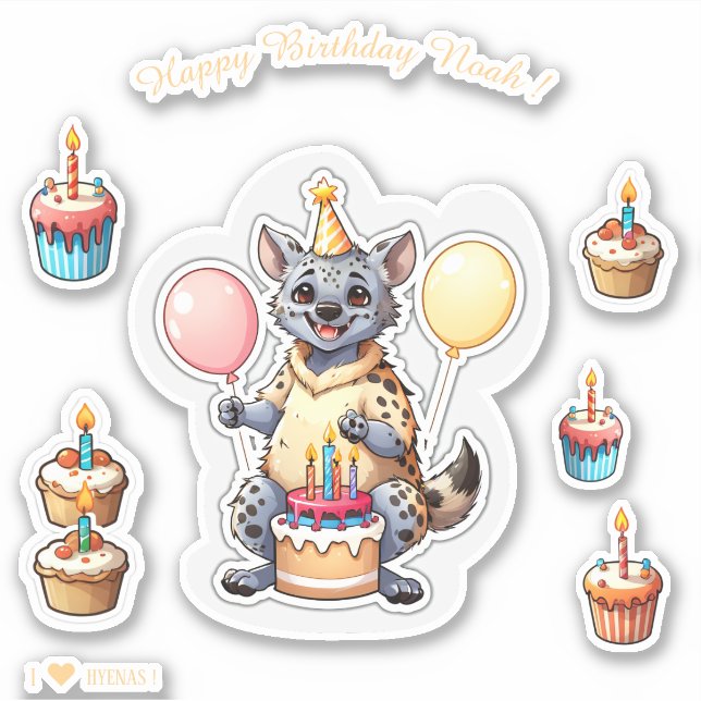 Cartoon hyena - Happy Birthday Personalised (Front)