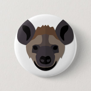 Cartoon Hyena Head 6 Cm Round Badge