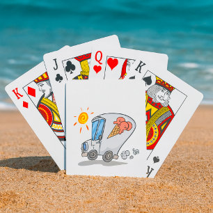 Cartoon Ice Cream Truck Fun Summer Dessert Playing Cards