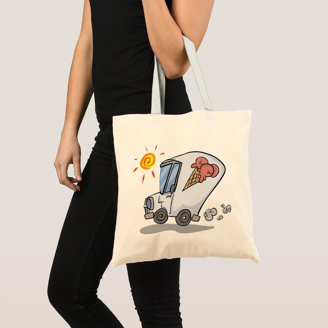Cartoon Ice Cream Truck Fun Summer Dessert Tote Bag (Creator Uploaded)