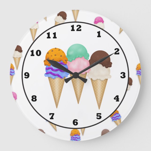 Cartoon Ice Cream wall clock (Front)