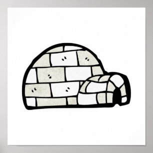 cartoon igloo poster