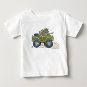 Cartoon illustration of a Elephant driving a jeep. Baby T-Shirt