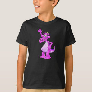 Cartoon illustration of a purple waving dragon. T-Shirt