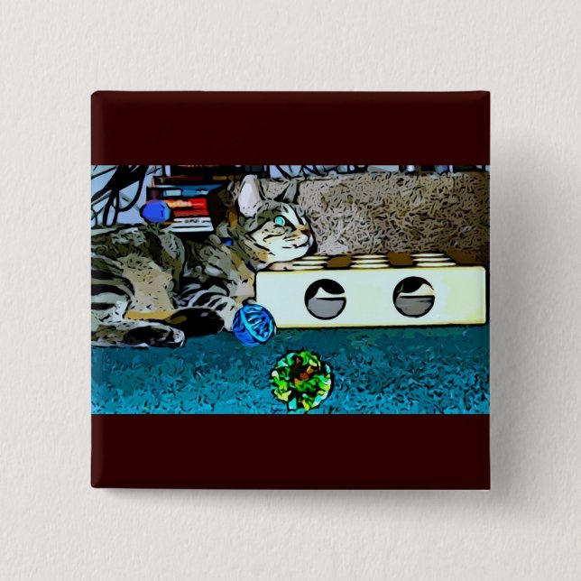 Cartoon Indigo 15 Cm Square Badge (Front)