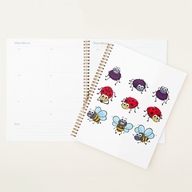 Cartoon Insects Funny Bees Ladybugs Spiders Planner (Creator Uploaded)
