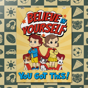 Cartoon Inspirational Quote Comic Book Typography Poster