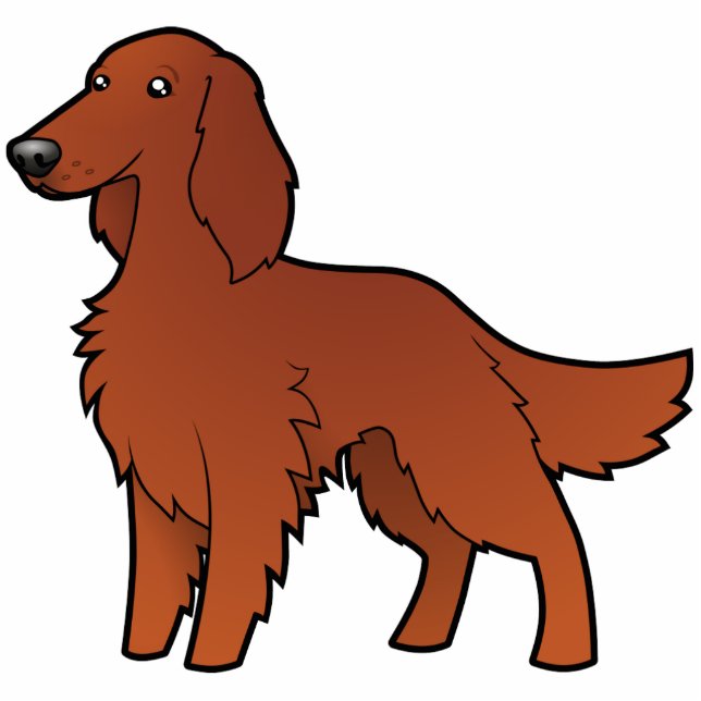 Cartoon Irish / English / Gordon / R&W Setter Photo Sculpture Magnet (Front)