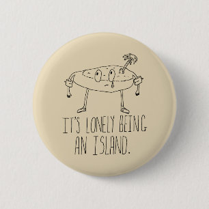 Cartoon Island 6 Cm Round Badge