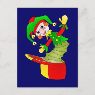 Cartoon Jack in the box cushion Postcard